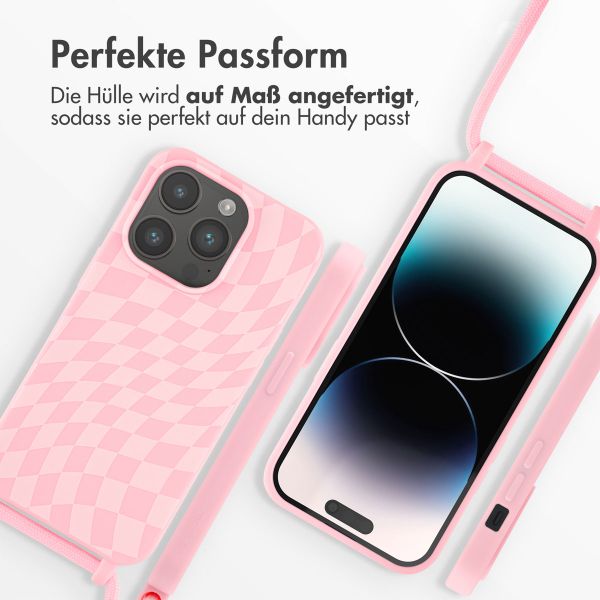 imoshion Silikonhülle design mit Band für das iPhone 14 Pro - Retro Pink