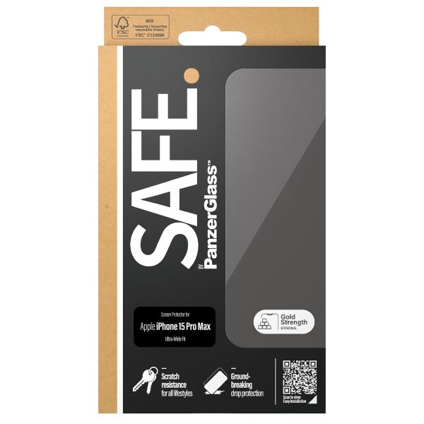 SAFE by PanzerGlass Ultra-Wide Fit Displayschutz für das Apple iPhone 15 Pro Max