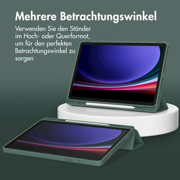 Accezz Smarte Klapphülle aus Silikon Samsung Galaxy Tab A9 8.7 Zoll - Dunkelgrün