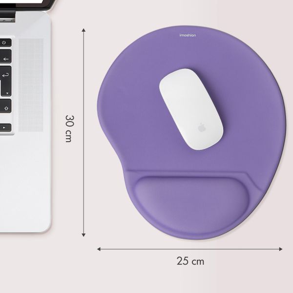 imoshion Ergonomisches Mauspad - Mauspad mit Handgelenkstütze - 30 x 25 cm - Lila