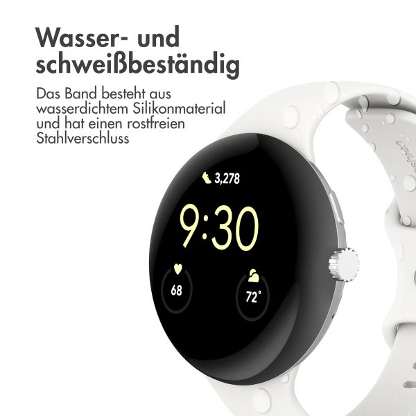 imoshion Silikon-Armband⁺ für  Google Pixel Watch 3 / 4 (45 mm) - Größe S - Weiß