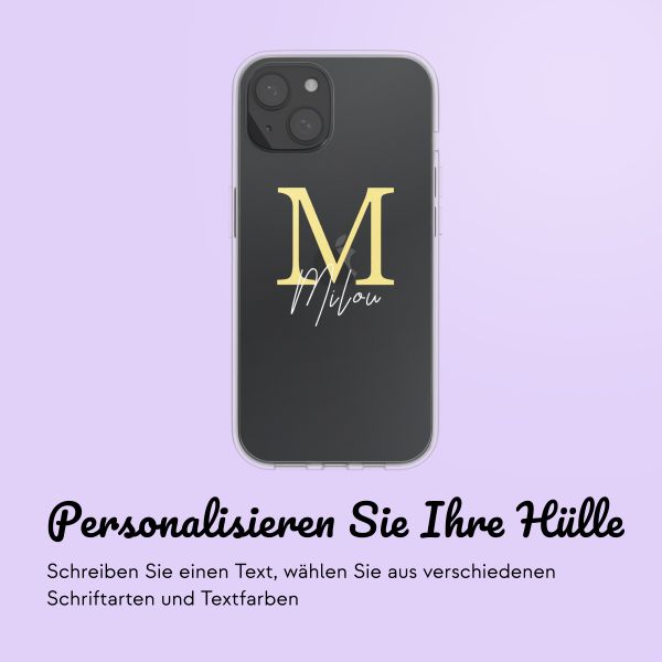 Personalisierte Hülle mit Buchstaben iPhone 14 - Transparent