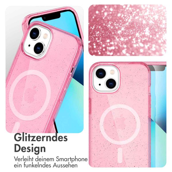 imoshion Sparkle Back Cover mit MagSafe Apple iPhone 14 - Glitzer Rosa