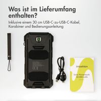 imoshion Solar Powerbank mit Solarpanel – Schnellaufladung und Stromversorgung – 20.000 mAh – Schwarz