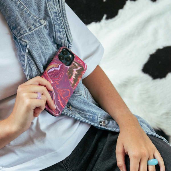 Selencia Vivid Back Cover Samsung Galaxy S25 - Marble Purple