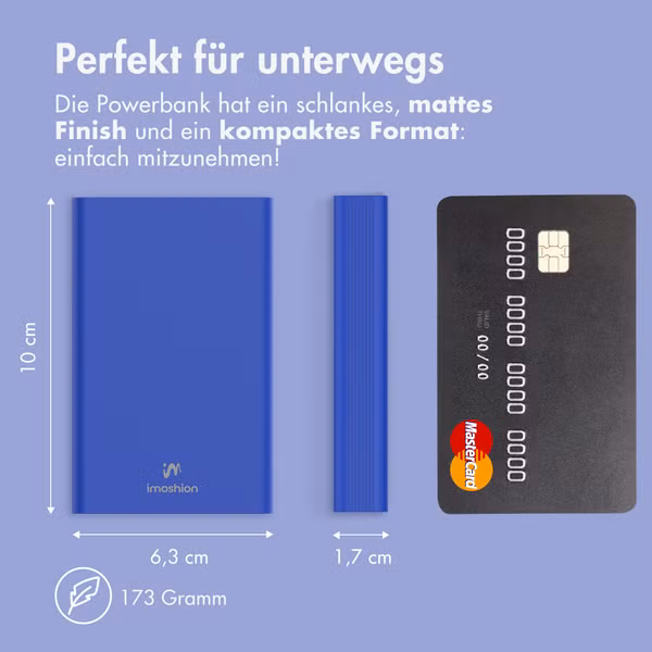 imoshion Ultra Series Powerbank 10.000 mAh - Kobaltblau