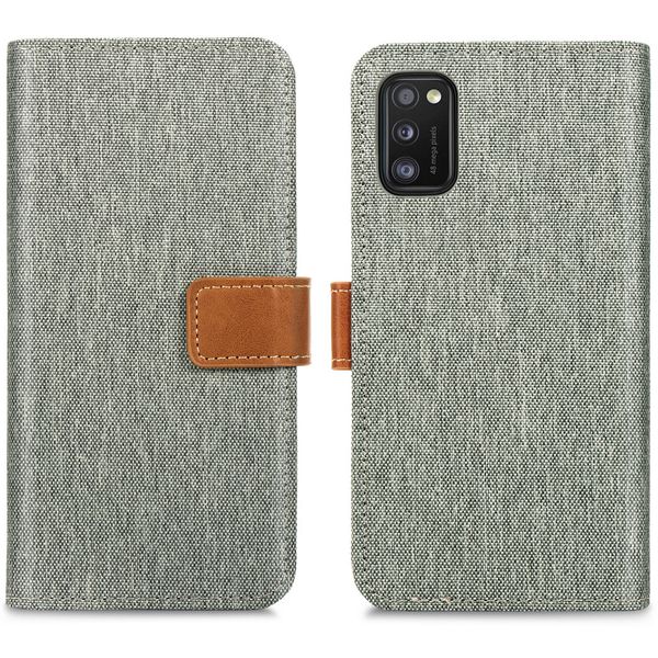 imoshion Luxuriöse Canvas-Klapphülle Samsung Galaxy A41 - Grau