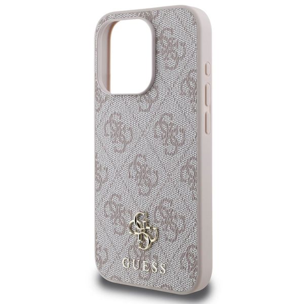 Guess 4G Metal Logo Back Cover MagSafe für das iPhone 15 Pro Max - Rosa