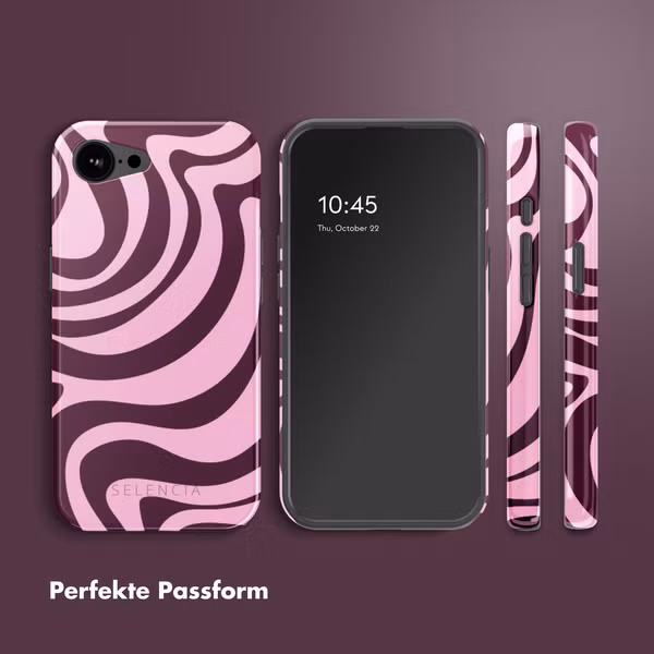 Selencia Vivid Rückabdeckung mit MagSafe Apple iPhone 16e - Wavy Swirl Pink Plum