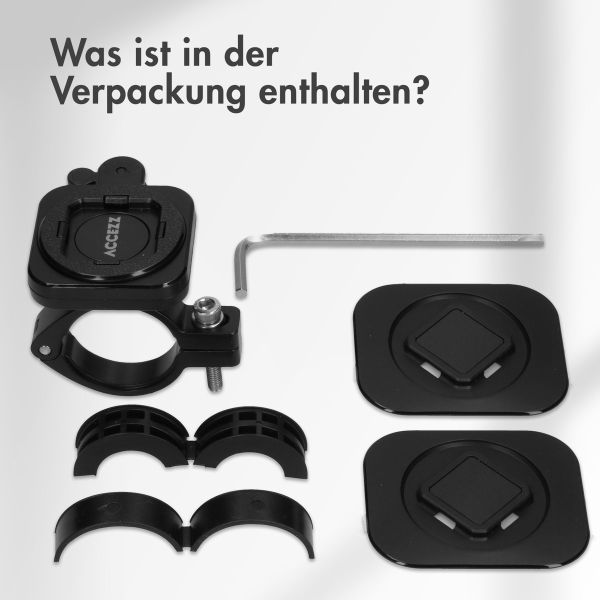 Accezz EasyLock handyhalterung Fahrrad - Universal - Aluminium - 360 Grad drehbar - Schwarz