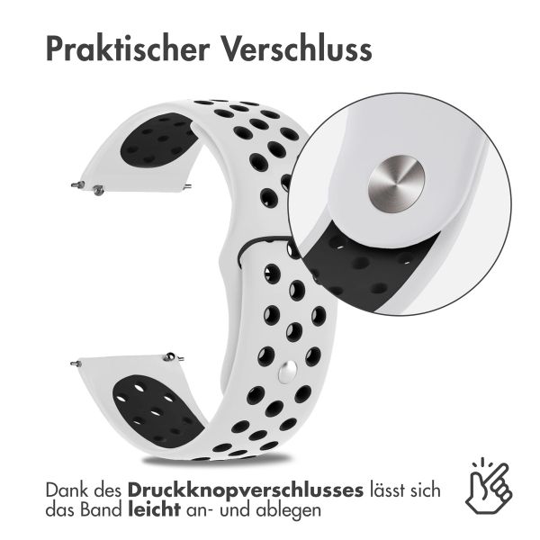 imoshion Silikonband Sport für das Samsung Galaxy Watch 7 40/44 mm - Weiß / Schwarz