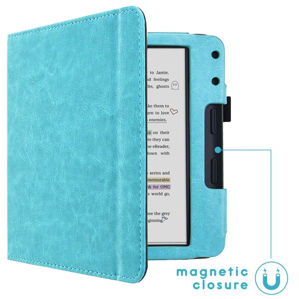 imoshion Vegan Leather Klapphülle Kobo Libra Colour - Hellblau