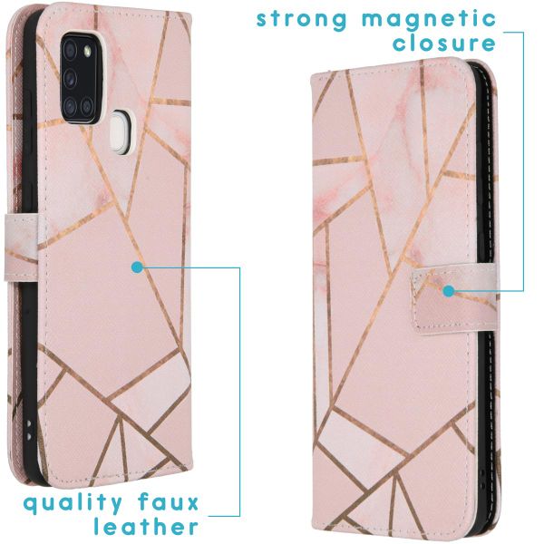 imoshion Design TPU Klapphülle Samsung Galaxy A21s - Pink Graphic