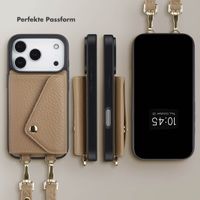 Selencia Sera HandyHülle mit Kordel und Umschlag-Kartenhalter Apple iPhone 17 Pro - Taupe