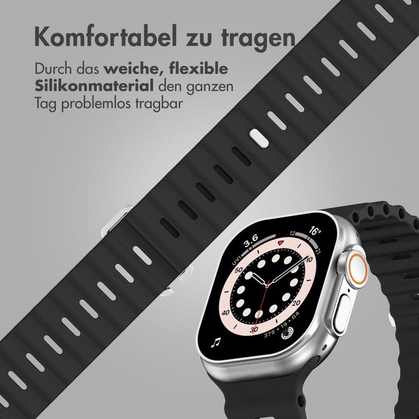 Accezz Ocean Armband für Apple Watch Series 1 - 9 / SE (38/40/41 mm) | Series 10 / 11 (42 mm) - Schwarz