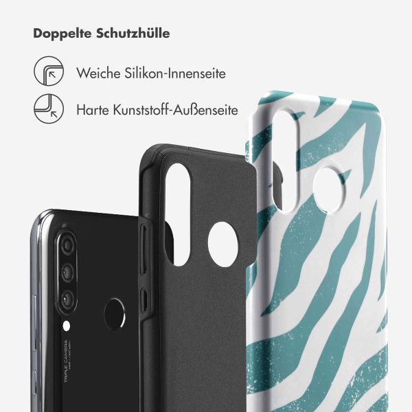 Selencia Vivid Back Cover Huawei P30 Lite - Colorful Zebra Pine Blue
