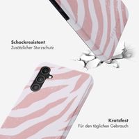 Selencia Vivid Tough Back Cover für das Samsung Galaxy A34 (5G) - Colorful Zebra Old Pink