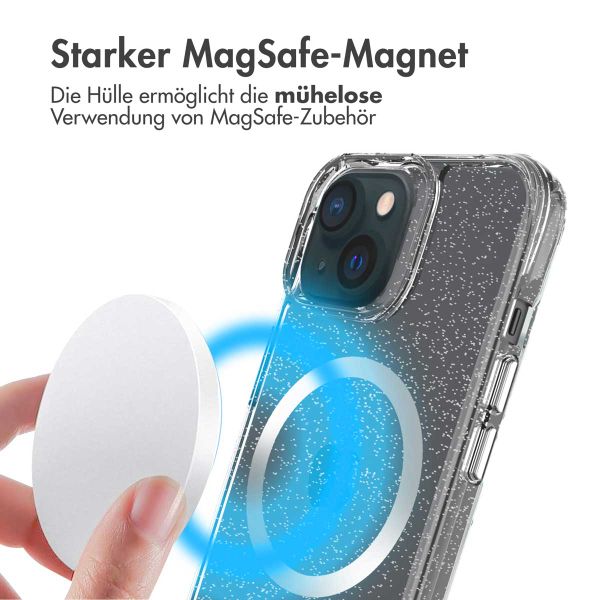 imoshion Klare Glitter-Rückschale mit MagSafe iPhone 15 - Silber