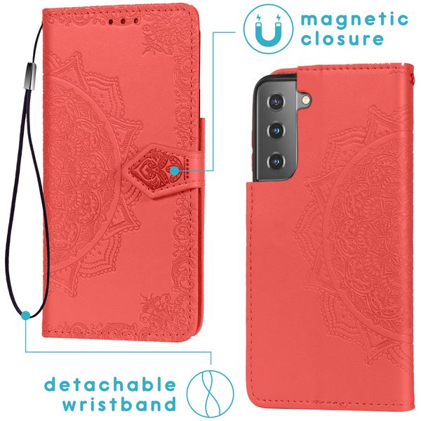 imoshion Mandala Klapphülle Samsung Galaxy S21 - Rot
