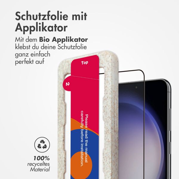 Accezz Vollflächige Schutzfolie aus gehärtetem Glas mit Applikator Samsung Galaxy S22 / S23
