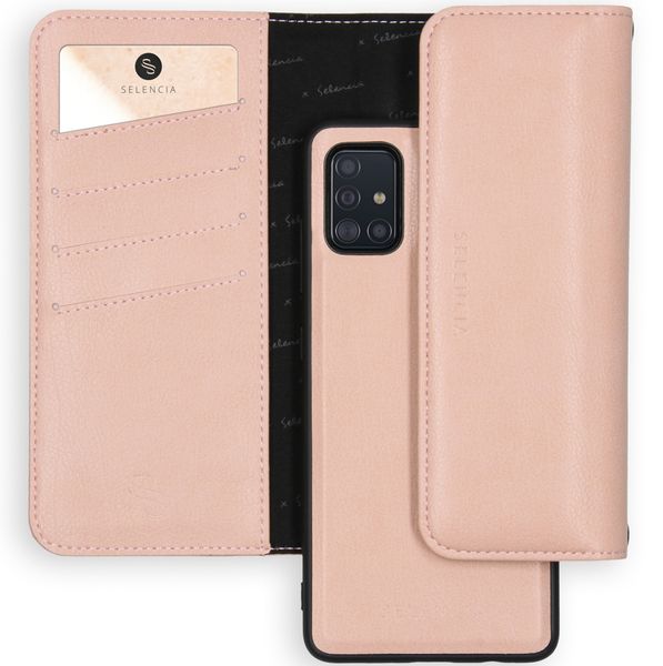 Selencia Clutch Klapphülle aus veganem Leder mit herausnehmbarem Case Galaxy A51