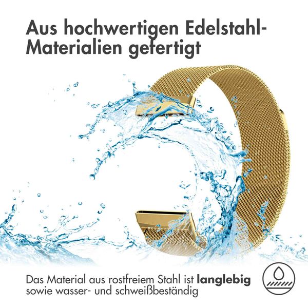 imoshion Magnetisches Milanaise Armband für das  Fitbit Versa 3 - Größe M - Gold