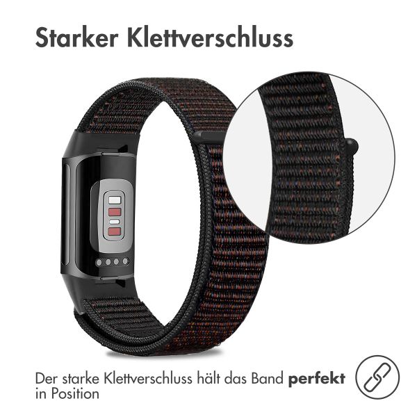 imoshion Nylonarmband für das  Fitbit Charge 5 - Größe S - Schwarz