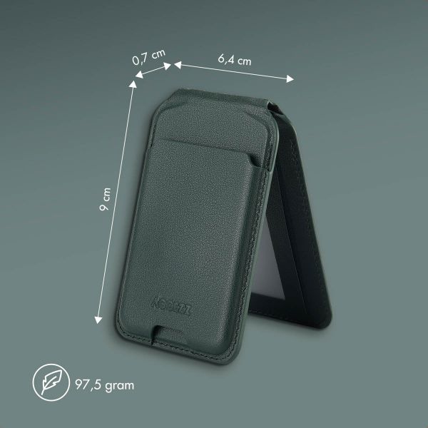 Accezz Leder-Wallet mit Standfunktion - Geeignet für MagSafe und Qi2 - Cedar Green