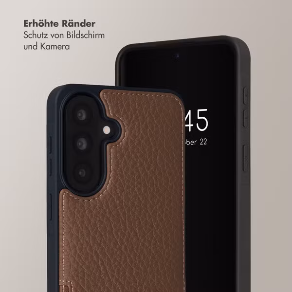 Selencia Nova HandyHülle mit Kordel und Kartenhalter Samsung Galaxy A37 (5G) - Mocha Brown