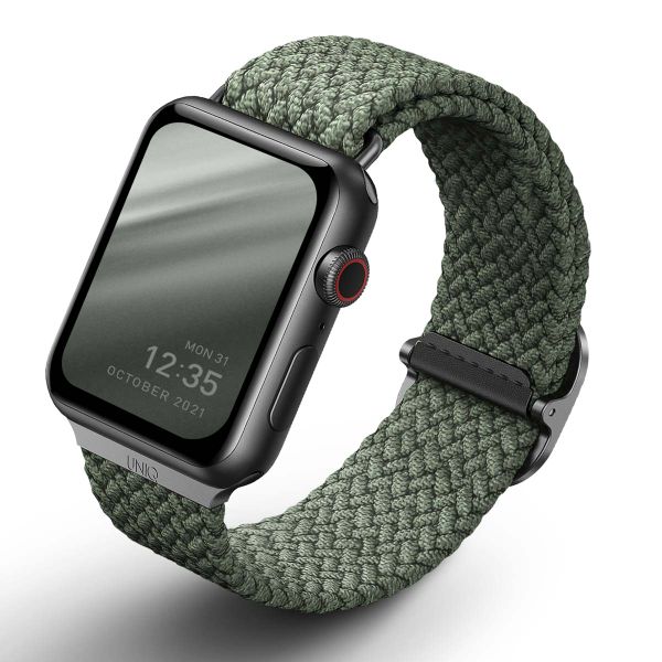 Uniq Aspen Geflochtenes Armband für die Apple Watch Series 1 bis 10 / SE / Ultra (2) (44/45/46/49 mm) - Zypressengrün