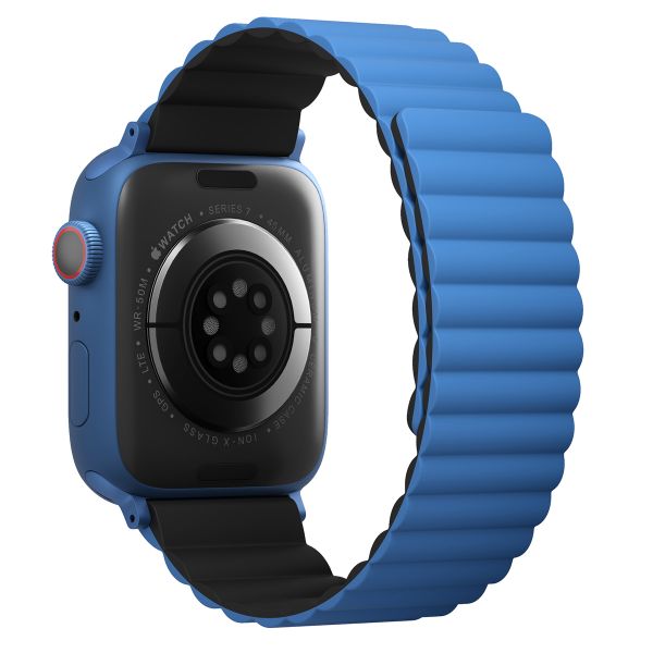 Uniq Revix doppelseitiges Armband für das  Apple Watch Series 1 t/m 9 / SE (38/40/41 mm) | Series 10 / 11 (42 mm) - Caspian (Blue/Black)