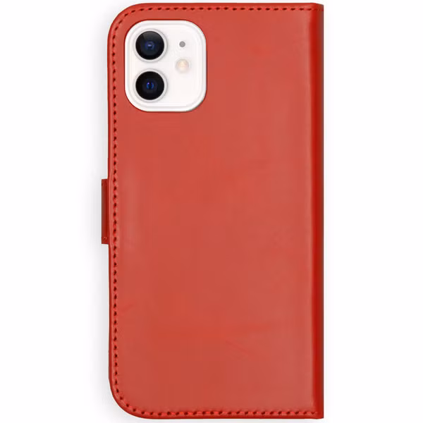 Selencia Echtleder Klapphülle Apple iPhone 12 Mini - Rot
