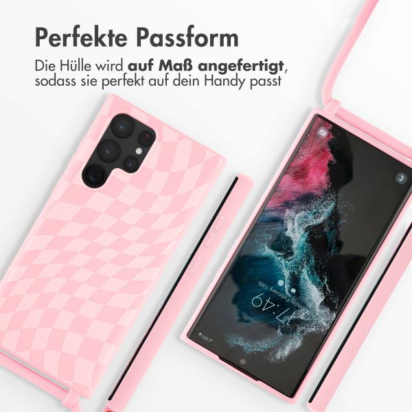 imoshion SilikonHülle design mit Band Samsung Galaxy S22 Ultra - Retro Pink