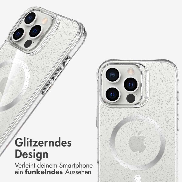 imoshion Glitzer Back Cover mit MagSafe für das iPhone 16 Pro Max - Silber