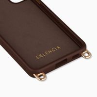 Selencia Rivièra Backcover mit MagSafe mit abnehmbaren Haken Samsung Galaxy S21 - Choco Brown
