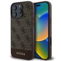 Guess Bottom Stripe 4G Back Cover für das Apple iPhone 16 Pro - Braun