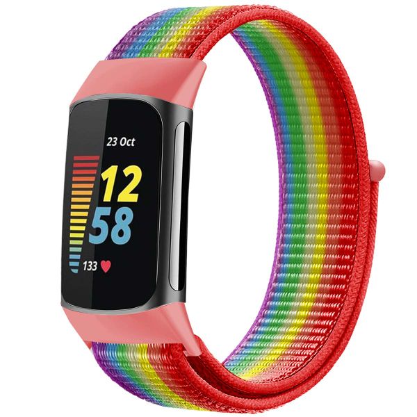 imoshion Nylonarmband für das Fitbit Charge 5 / Charge 6 - Größe S - Rainbow