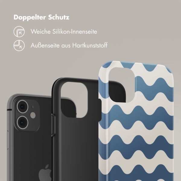 Selencia Vivid Tough Back Cover für das iPhone 11 - Wave Vibes Classic Blue