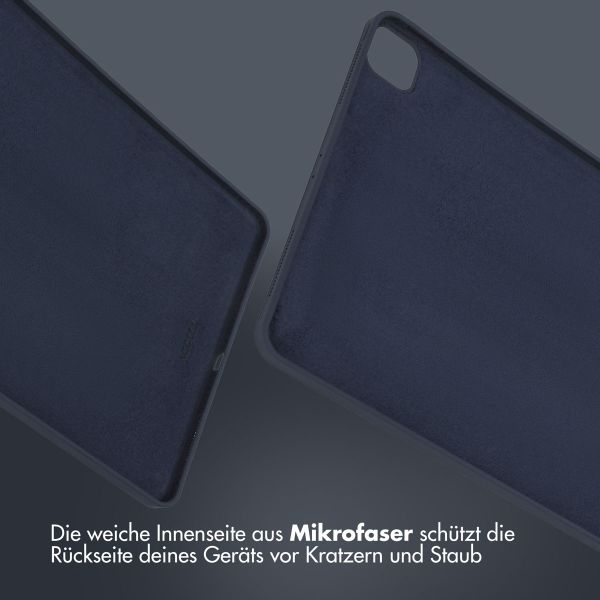 Accezz Liquid Silicone Back Cover mit Stifthalter Apple iPad Pro 12.9 (2022) / Pro 12.9 (2021) / Pro 12.9 (2020) - Dunkelblau