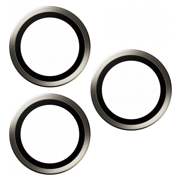 PanzerGlass Kameraprotektor Hoop Optic Rings für das iPhone 15 Pro / 15 Pro Max - Natural Metal