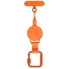 imoshion Ausziehbares Kabel mit Karabinerhaken und Telefon-Pad - Anti-Diebstahl-Telefonband - Orange