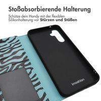 imoshion ﻿Design Klapphülle für das Samsung Galaxy A34 (5G) - Black Blue Stripes