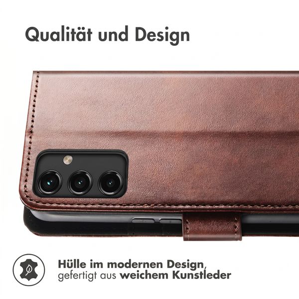imoshion Luxuriöse Klapphülle Samsung Galaxy A14 (4G) - Dunkelbraun