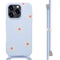 imoshion Silikonhülle design mit Band für das Apple iPhone 16 Pro - Lila Flower Distance