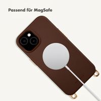 Selencia Rivièra Backcover mit MagSafe mit abnehmbaren Haken Apple iPhone 15 - Choco Brown