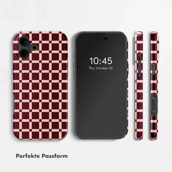 Selencia Vivid Rückabdeckung mit MagSafe Apple iPhone 16 - Check This Burgundy