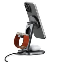 Satechi 3-in-1 Foldable Qi2 Charging Stand | Faltbares kabelloses Ladegerät - MagSafe und Qi2 kompatibel