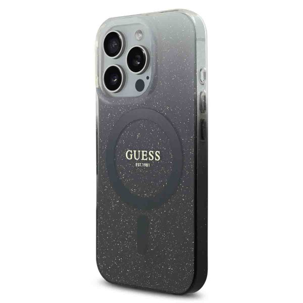 Guess MagSafe IML Glitter Gradient Case für das iPhone 16 Pro Max - Black