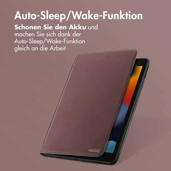Accezz Classic Klapphülle Apple iPad 9 (2021) 10.2 Zoll / iPad 8 (2020) 10.2 Zoll / iPad 7 (2019) 10.2 Zoll - Braun