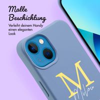 Personalisierte Color Backcover MagSafe mit abtrennbarem Band und Buchstaben für iPhone 13 - Ash Blue